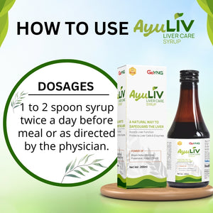 AyuLiv Liver tonic which soothes and strengthens hepatic cells and tissues, supporting optimal liver function.