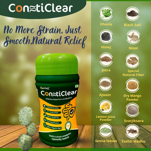 ConstiClear Clear Constipation with powerful herbs, effective and non habit forming
