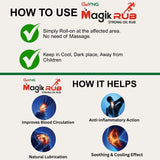 MagikRub Strong Oil Rub for joint pain, knee pain 50ml rollon pack.