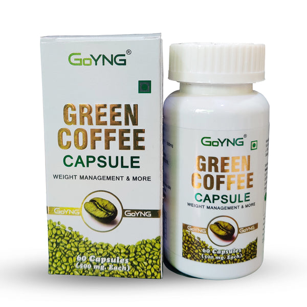 GoYNG Green Coffee Extract (Weight Loss, Fat Burn, Appetite Suppressant & Boosts Metabolism) 50% CGA 60 Veg Capsules