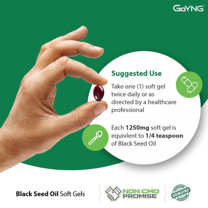 GoYNG Coldpressed Blackseed Oil Capsules (3X Potency)
