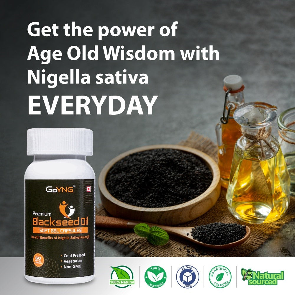 GoYNG Coldpressed Blackseed Oil Capsules (3X Potency)
