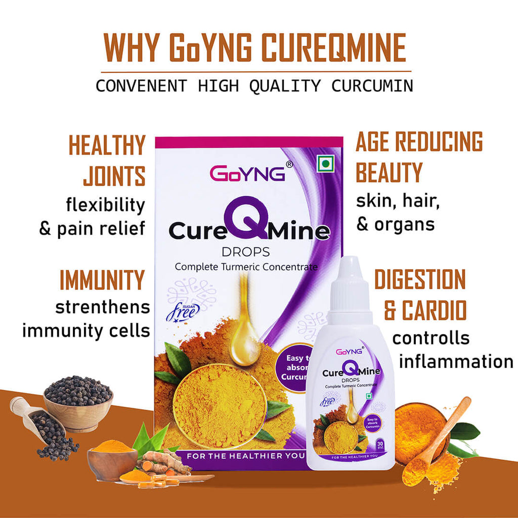 GoYNG Cure-Q-Mine drops (Best Curcumin Supplement in India)