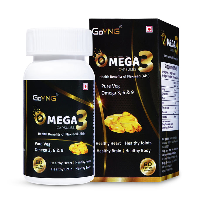 GoYNG Plant Based Omega3 Multi (flax seed oil with Vegan Omega-3, Plant Vitamins), 30 Capsules