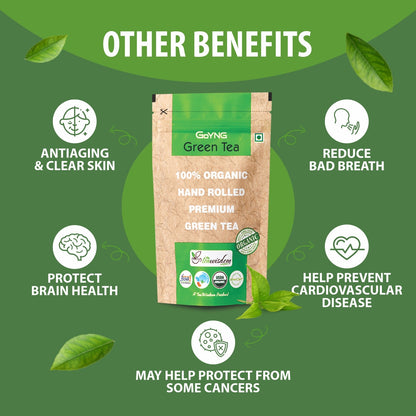 GoYNG Handrolled Organic Green Tea Leaves 50g Pouch