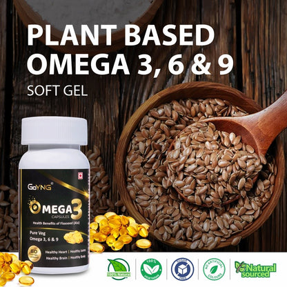 GoYNG Plant Based Omega3 Multi (flax seed oil with Vegan Omega-3, Plant Vitamins), 30 Capsules