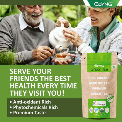 GoYNG Handrolled Organic Green Tea Leaves 50g Pouch