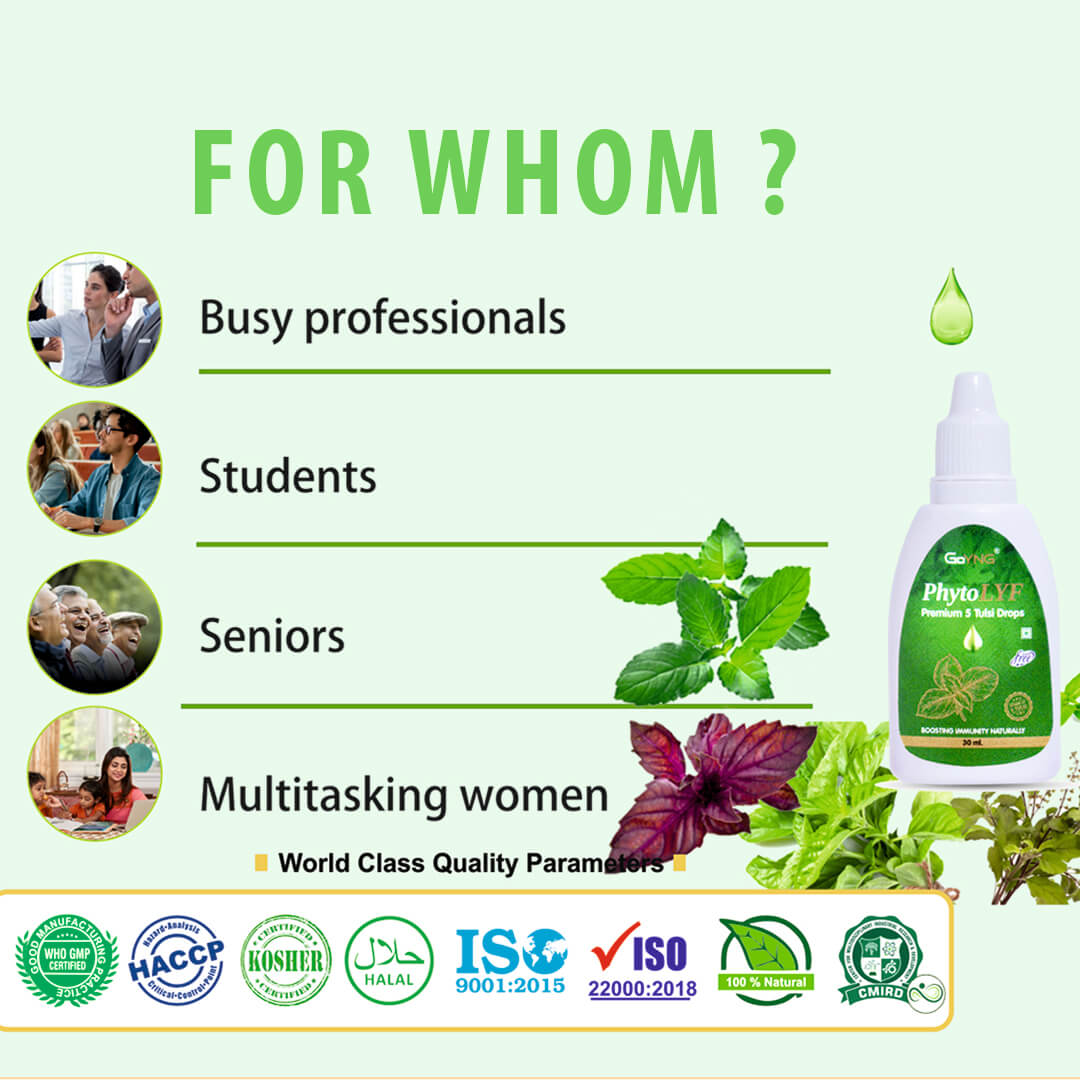 GoYNG PhytoLYF 5 Tulsi Drops Immunity Health Drops 30ml